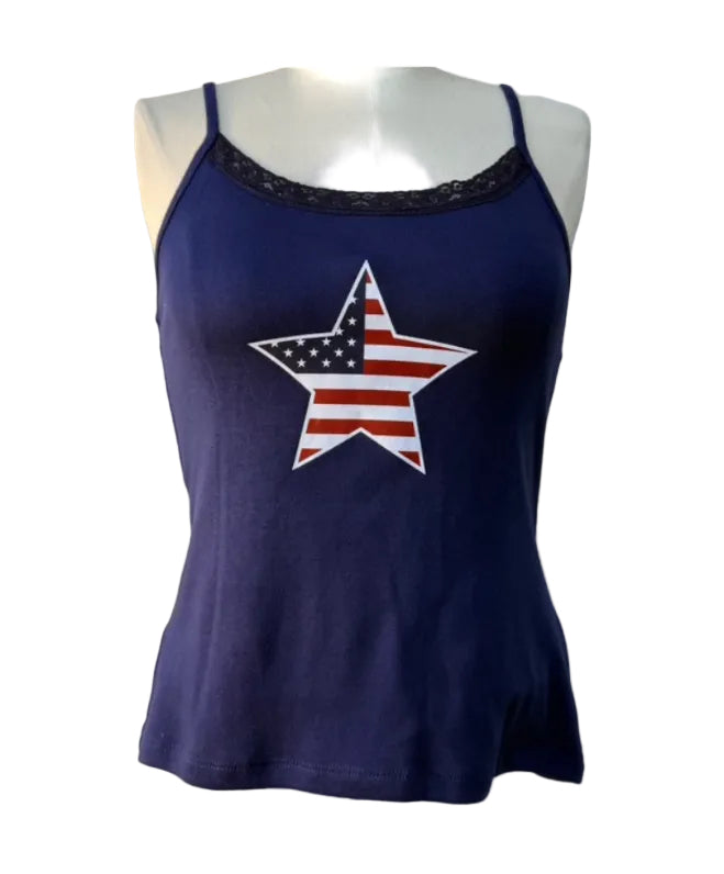 Youth Girls Patriotic Star Camisole Tank Top