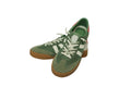 Womens Green Suede & Mesh Gum Sole Sneakers
