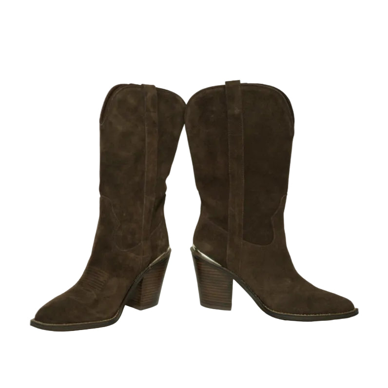 Women's Brown Suede Western Boots