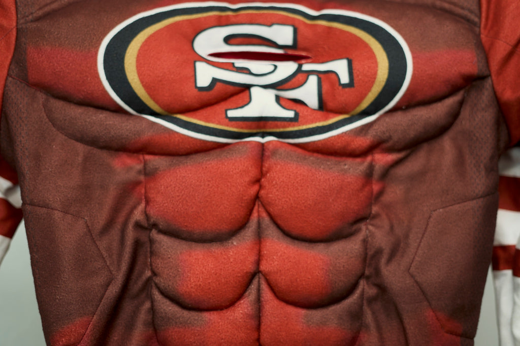 San Francisco 49ers Muscle Football One Piece Costume-Red/Gold