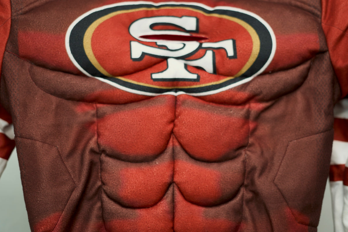 San Francisco 49ers Muscle Football One Piece Costume-Red/Gold