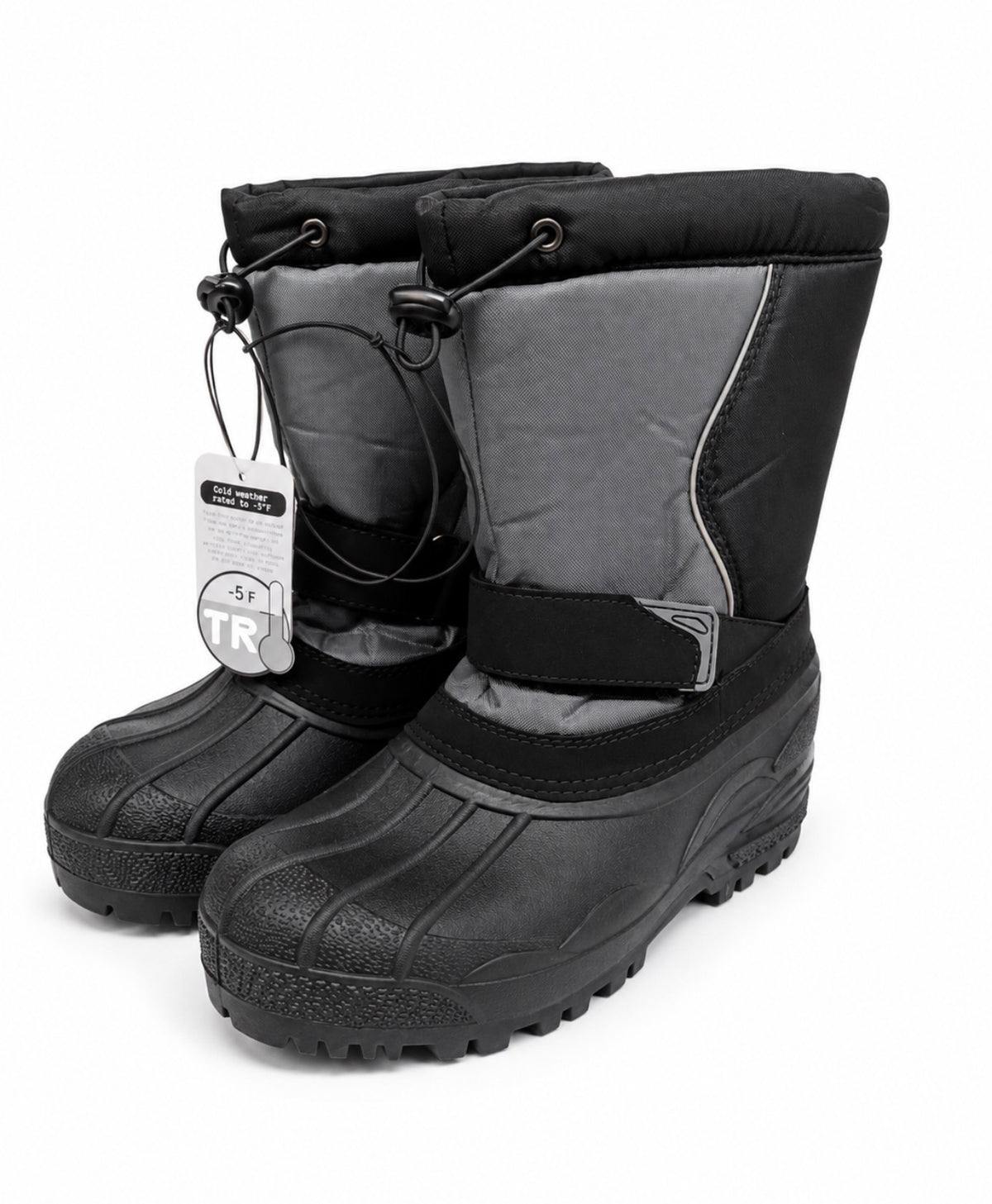 Mens Black & Gray Insulated Waterproof Boots