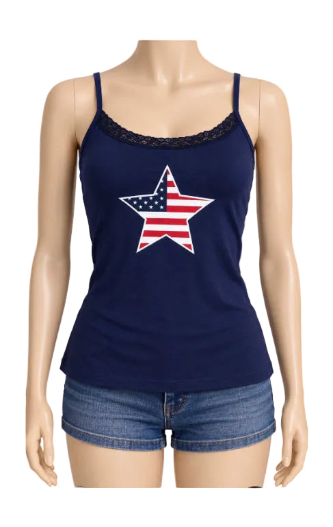 Youth Girls Patriotic Star Camisole Tank Top
