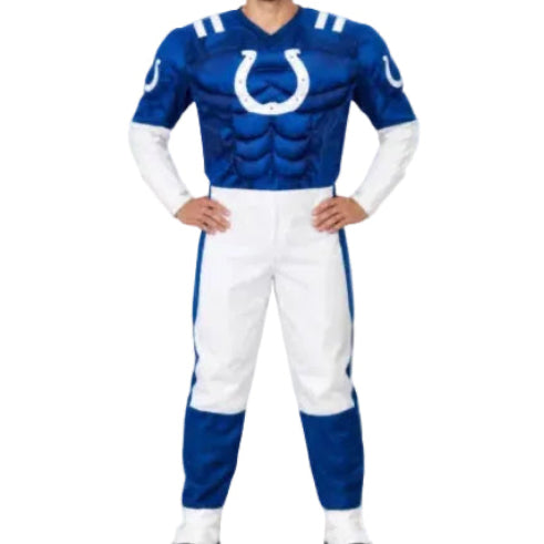 Indianapolis Colts Muscle Football One-Piece Costume-Blue/White