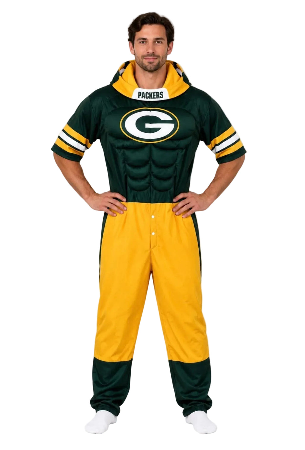 Green Bay Packers Football One-Piece Costume-Green/Gold