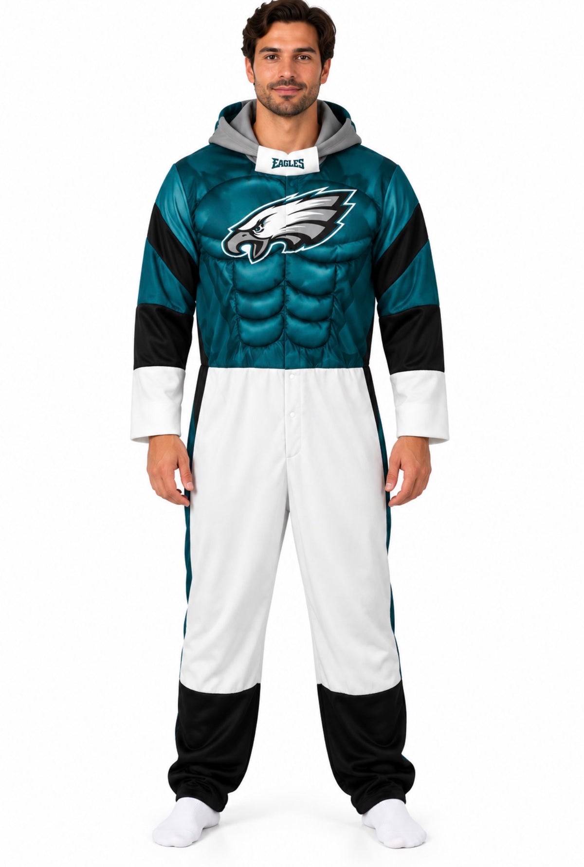 Philadelphia Eagles Muscle Football One Piece Costume-Green/White