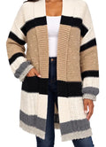 Women’s Color Block Longline Knit Cardigan