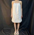 White Sleeveless Spaghettti Strap A Line Dress