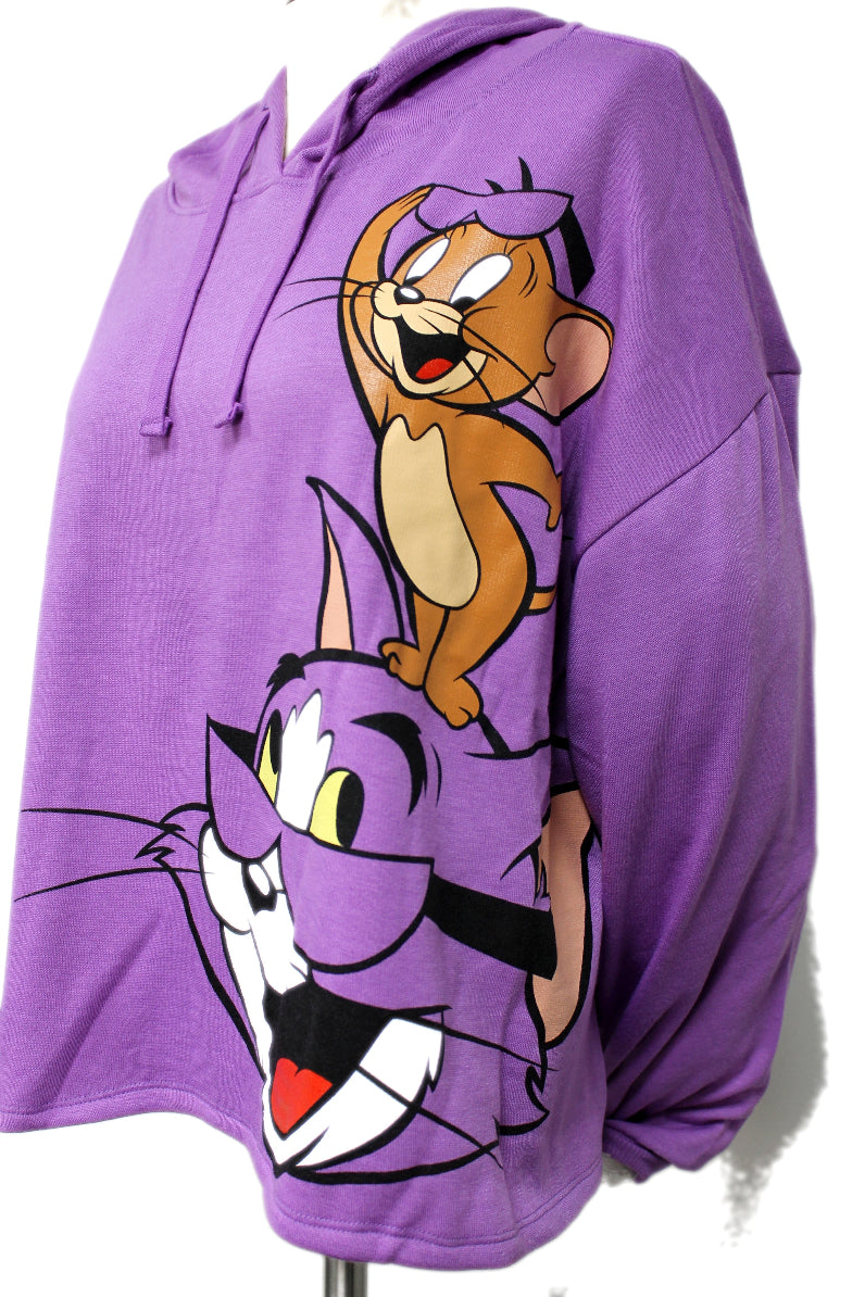 Purple Graphic Pullover Hoodie
