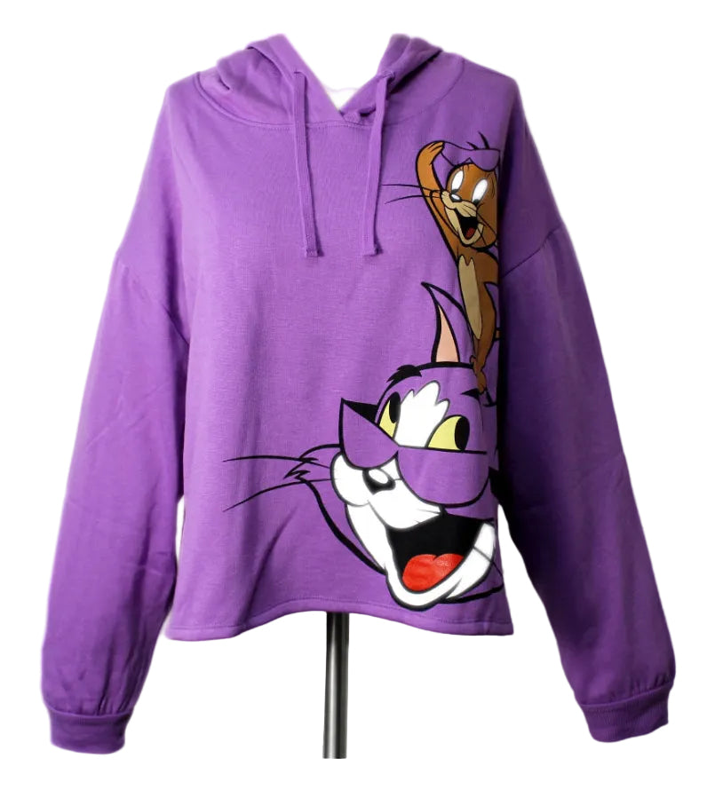 Purple Graphic Pullover Hoodie