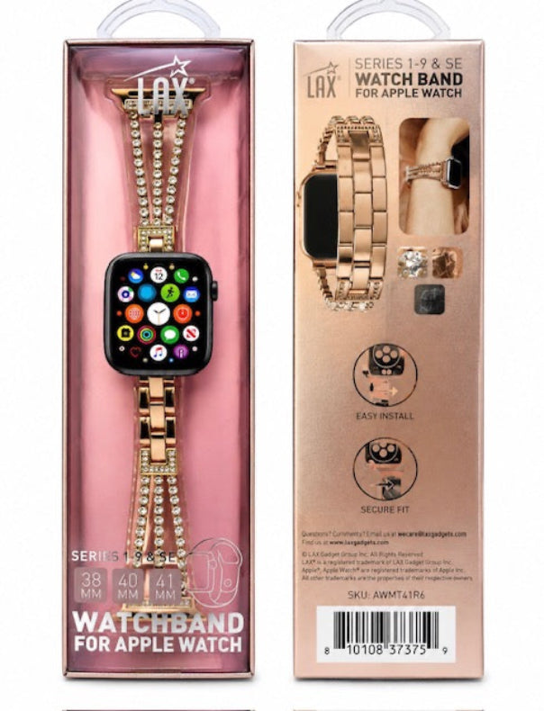 Rose Gold Rhinestone Apple Watch Band - 38mm, 40mm, & 41mm