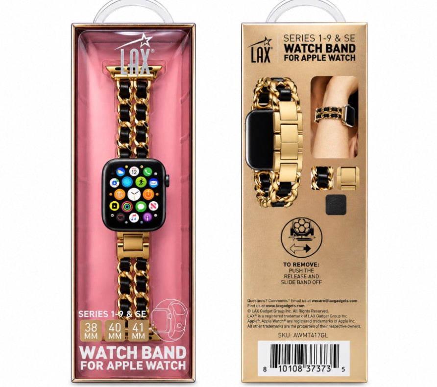 Gold & Black Chain Apple Watch Band – 38mm, 40mm & 41mm