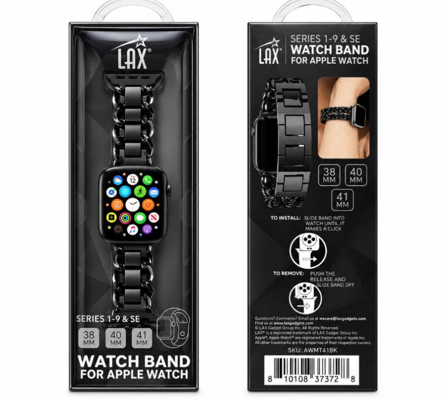 Black Chain-Link Apple Watch Band – 38mm, 40mm & 41mm