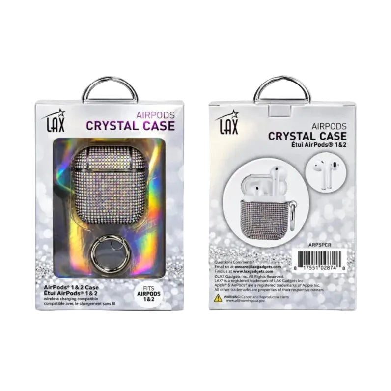 Crystal AirPods Case – Iridescent Rhinestone with Key Ring